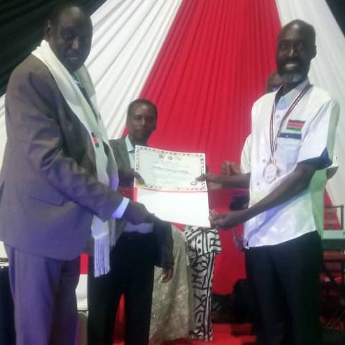 Ondiege Matthew, received the Order of the Grand Warrior